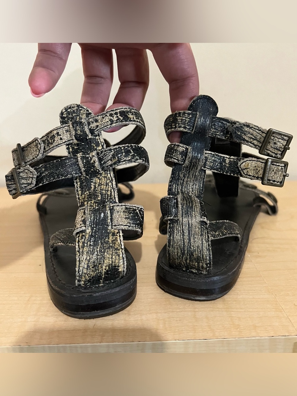 ZIGI girl Gladiator Sandals with Metallic Distressed Studs - Picture 4 of 6